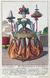 En konditor, ca. 1735 (fargegravering)